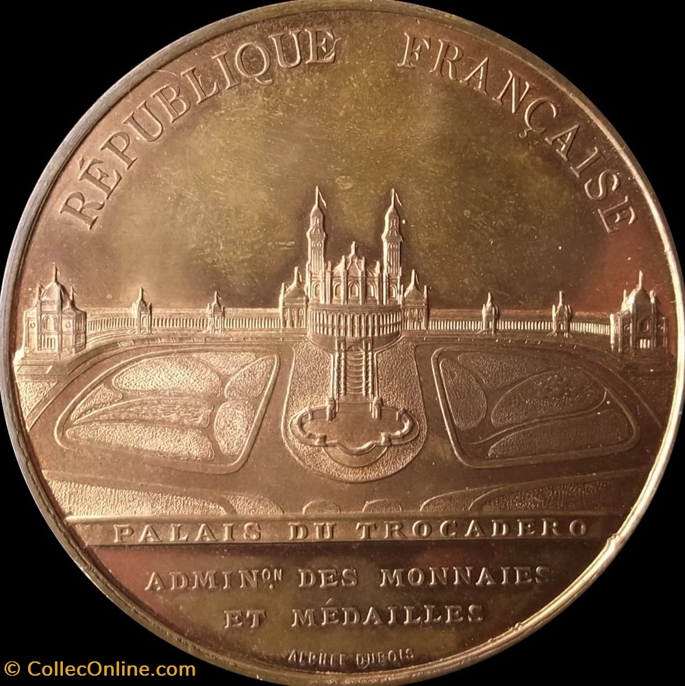 TROISIÈME RÉPUBLIQUE Médaille, Palais du Champ de Mars / Trocadéro medailles troisieme republique medaille palais du champ de mars trocadero