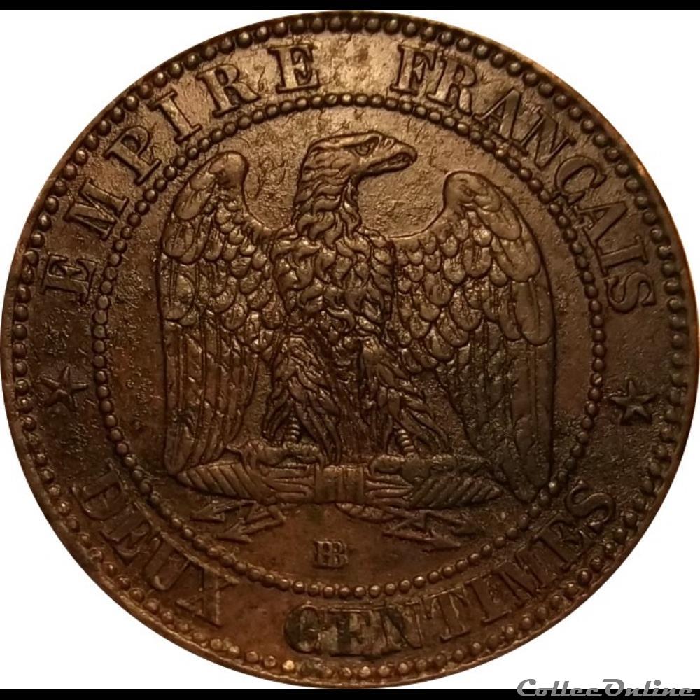 2 Centimes Napoléon III Tête Nue 1856 BB monnaie france moderne 2 centimes napoleon iii tete nue 1856 bb