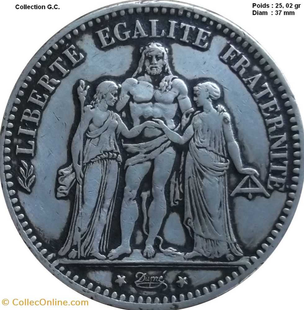 - 5 francs Hercule 1875 A Paris monnaies monde france 5 francs hercule 1875 a paris