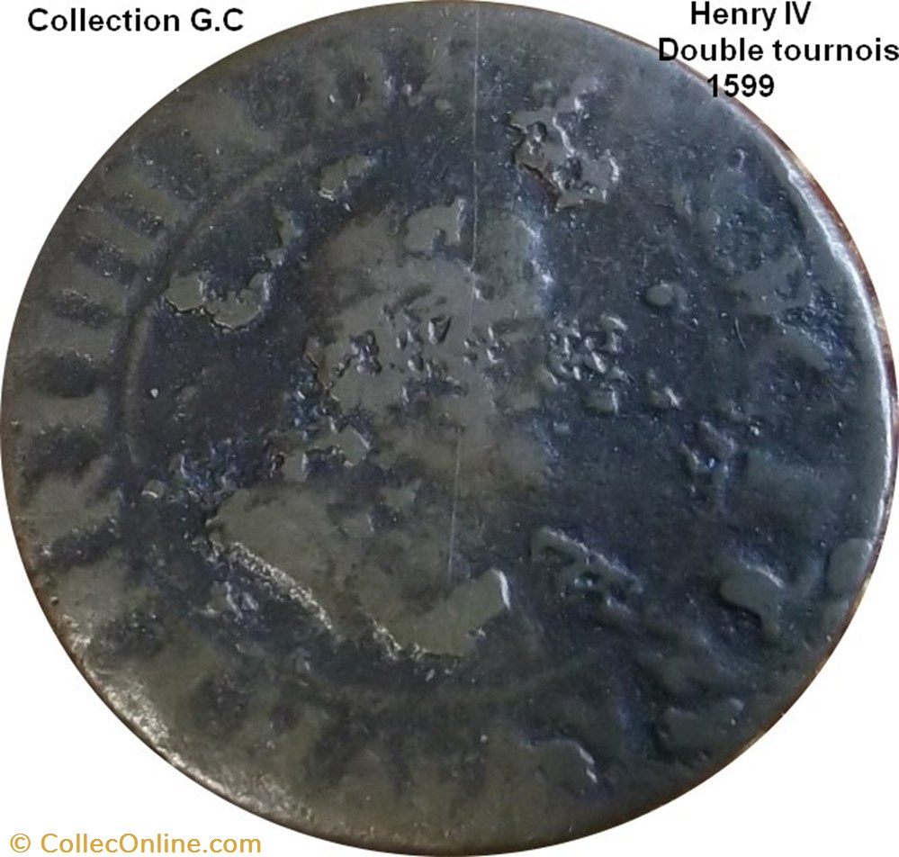 monnaie france royale double tournois 2e type de paris legende francaise 1599 paris moulin des etuves