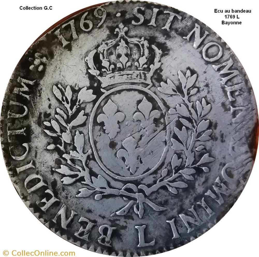 Écu au bandeau 1769 L Bayonne monnaie france royale ecu au bandeau 1769 l bayonne