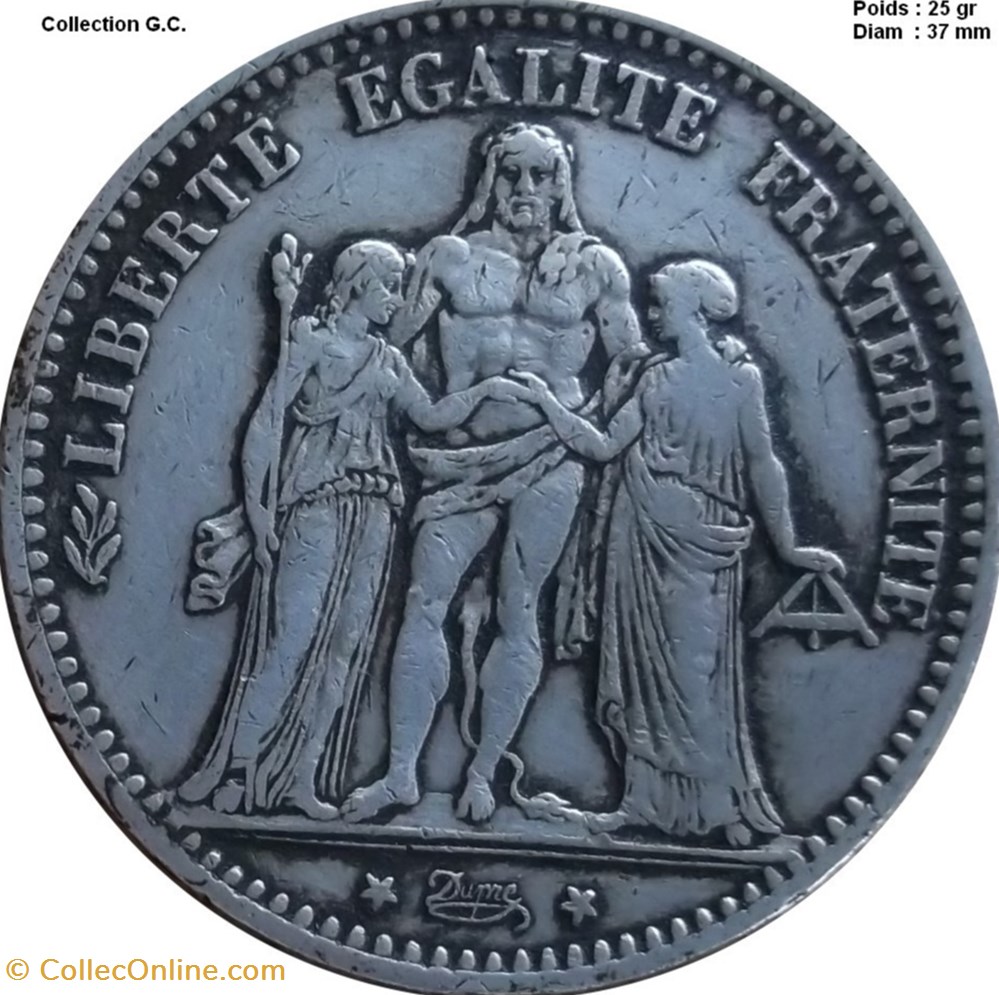 - 5 francs Hercule 1874 A Paris monnaies monde france 5 francs hercule 1874 a paris