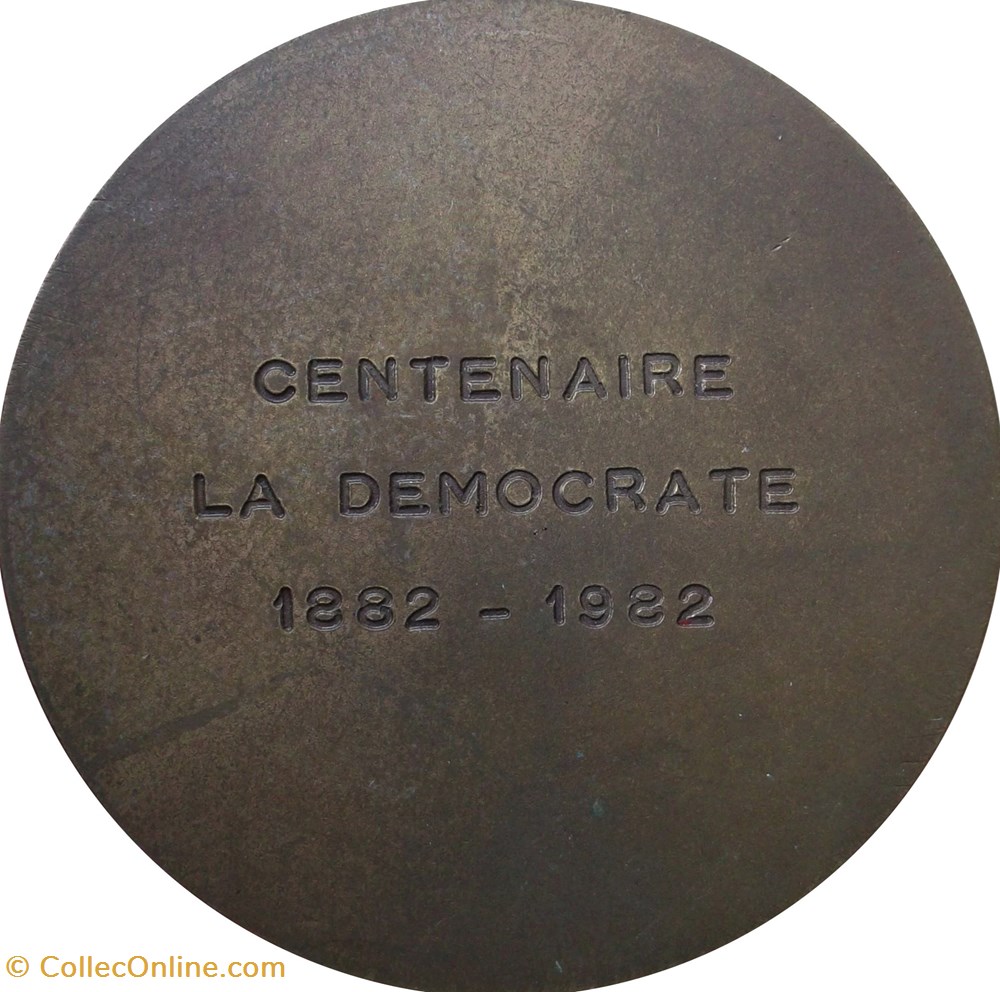 Médaille centenaire la démocrate 1882 / 1982 medailles medaille centenaire la democrate 1882 1982