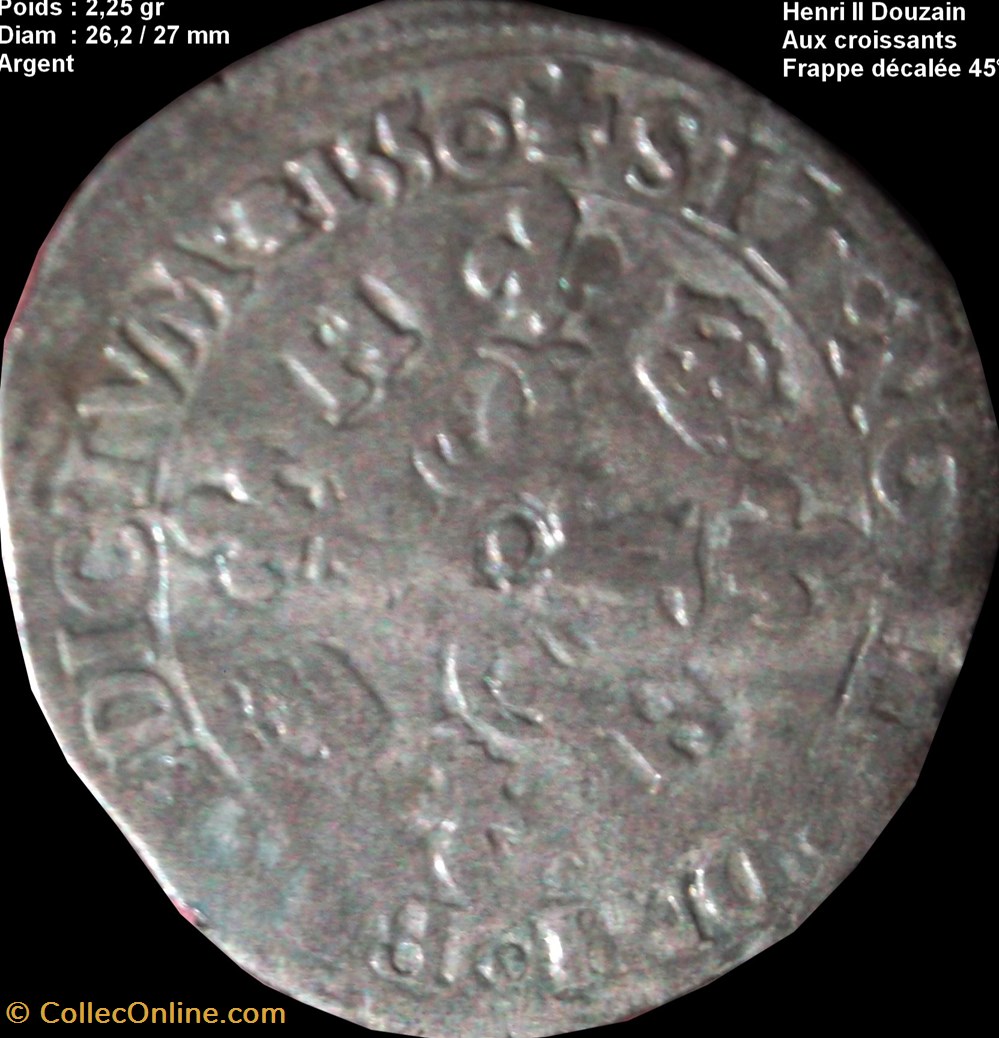 HENRI II Douzain aux croissants 1550 Rennes monnaies europe medievale france feodales henri ii douzain aux croissants 1550 rennes