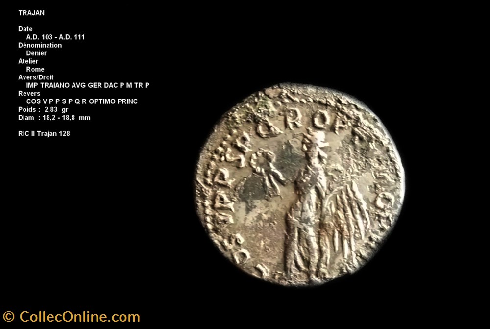 TRAJAN SPQR RIC II Trajan 128 monnaies antiques romaines republicaines imperiales trajan spqr ric ii trajan 128