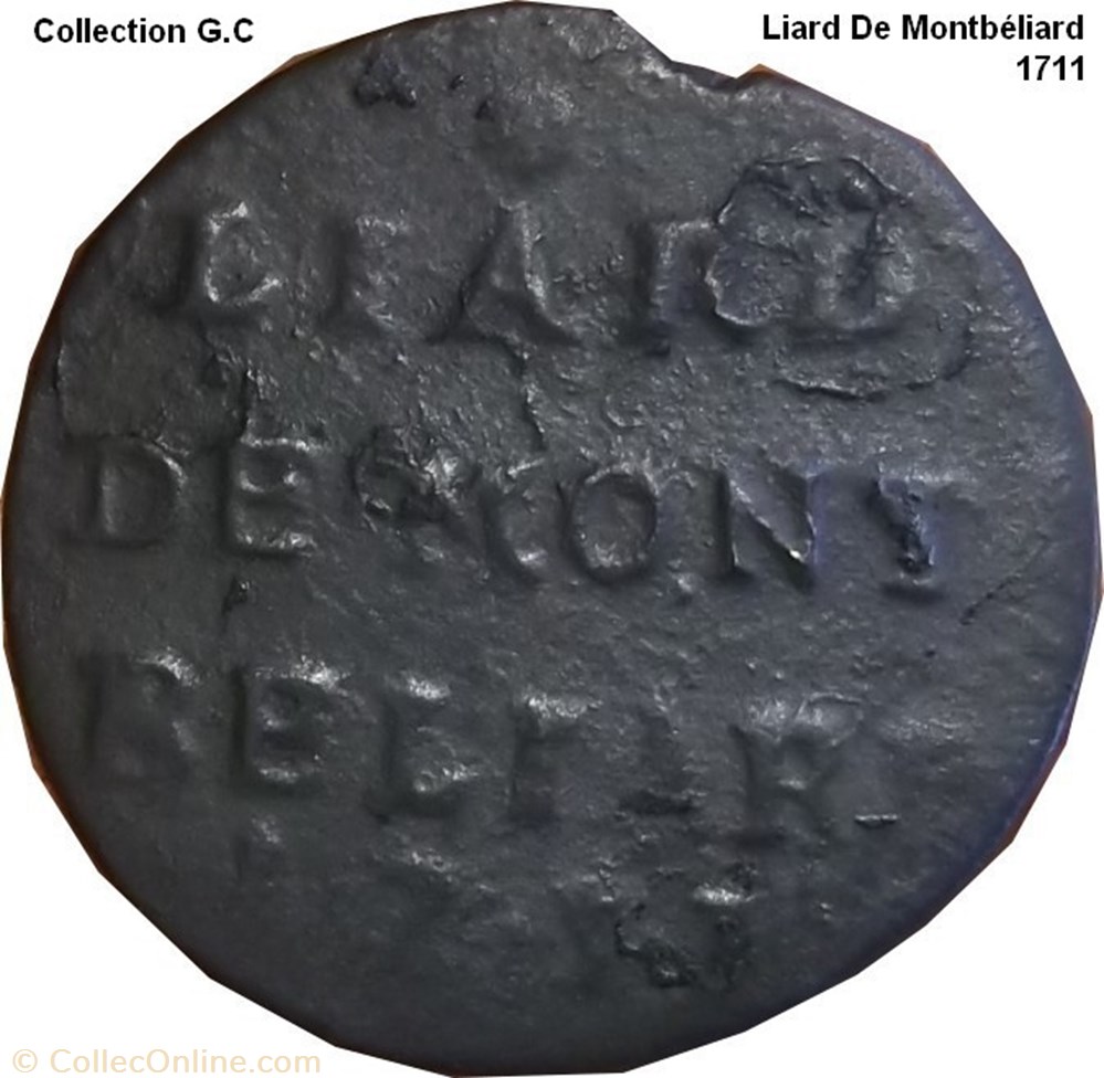 monnaie feodale saint empire romain germanique liard de montbeliard leopold eberhard 1711
