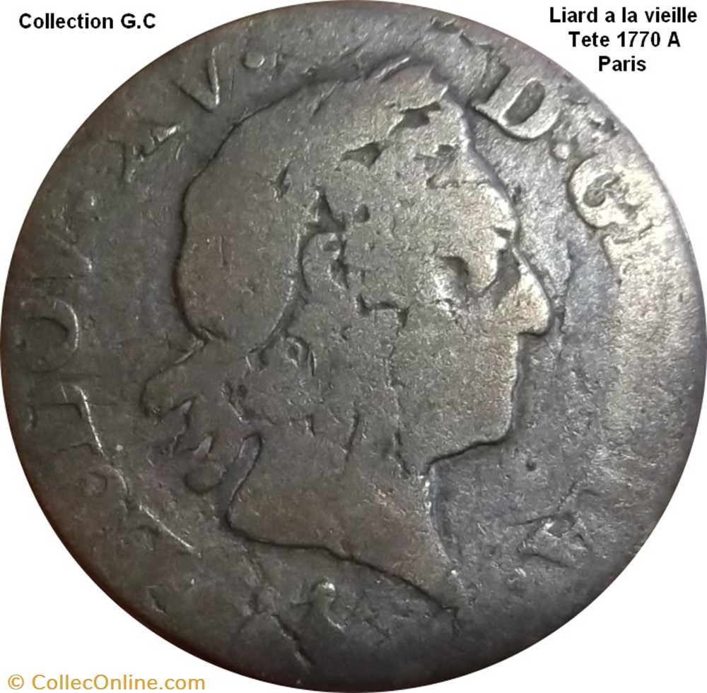 monnaie france royale liard a la vieille tete 1770 a paris