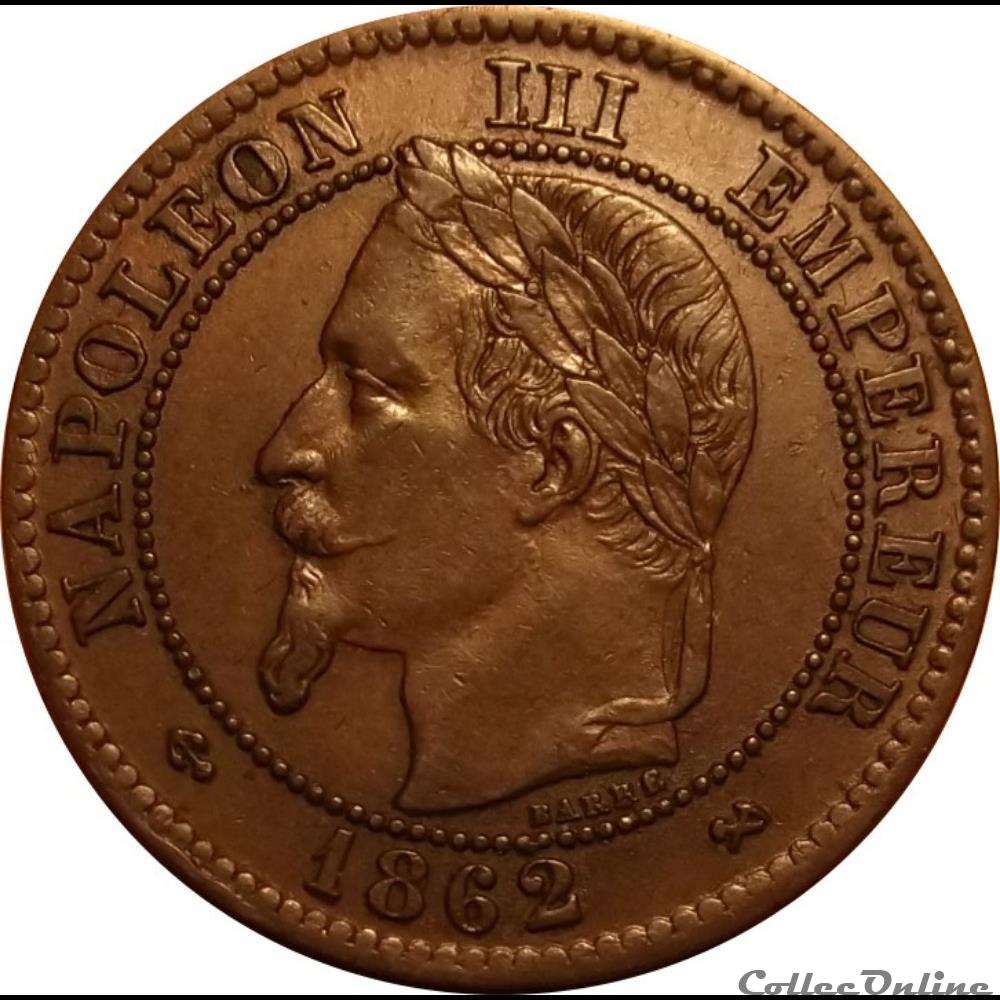 2 Centimes Napoléon III Tête Laurée Buste Définitif 1862 K monnaie france moderne 2 centimes napoleon iii tete lauree buste definitif 1862 k