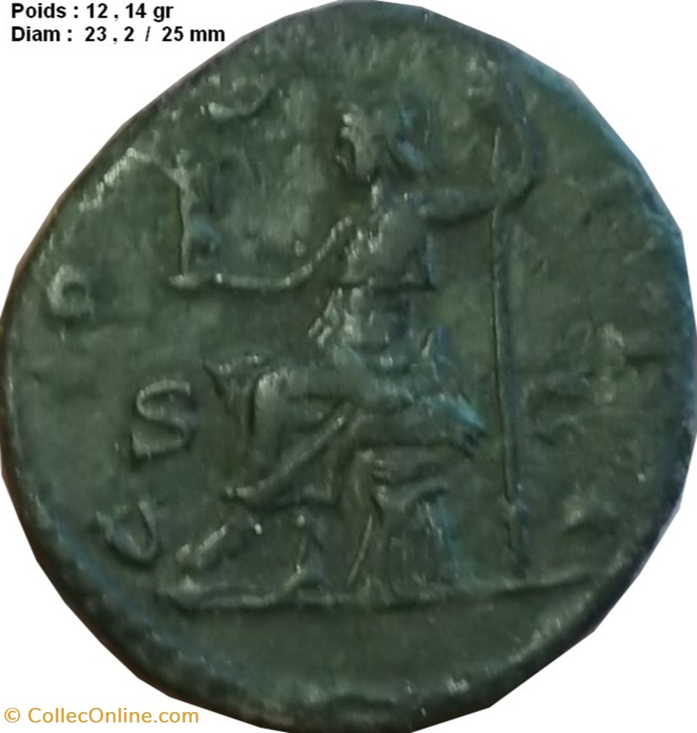 Antonin le Pieux, as, Rome, 155-156 monnaies antiquite av jc ap romaines republicaines imperiales antonin le pieux as rome 155 156