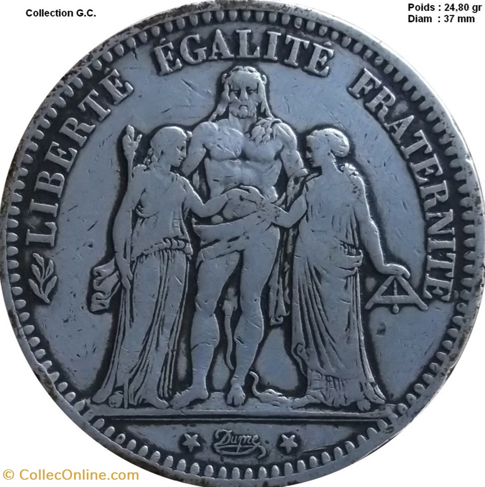 5 francs Hercule 1873 K Bordeaux monnaies monde france 5 francs hercule 1873 k bordeaux