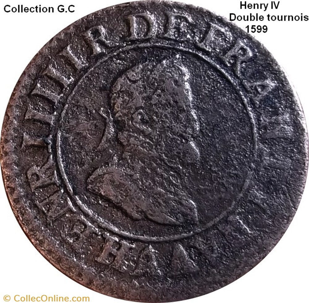 monnaie france royale double tournois 2e type de paris legende francaise 1599 paris moulin des etuves