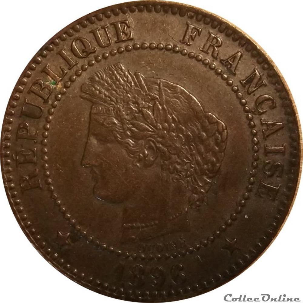 Deux Centimes Cérès 1896 A monnaie france moderne deux centimes ceres 1896 a