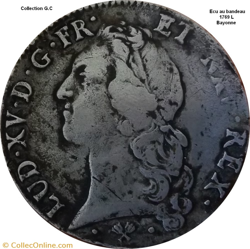 Écu au bandeau 1769 L Bayonne monnaie france royale ecu au bandeau 1769 l bayonne