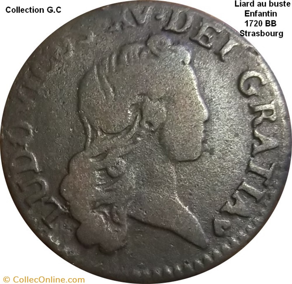 monnaie france royale liard au buste enfantin 1720 bb strasbourg