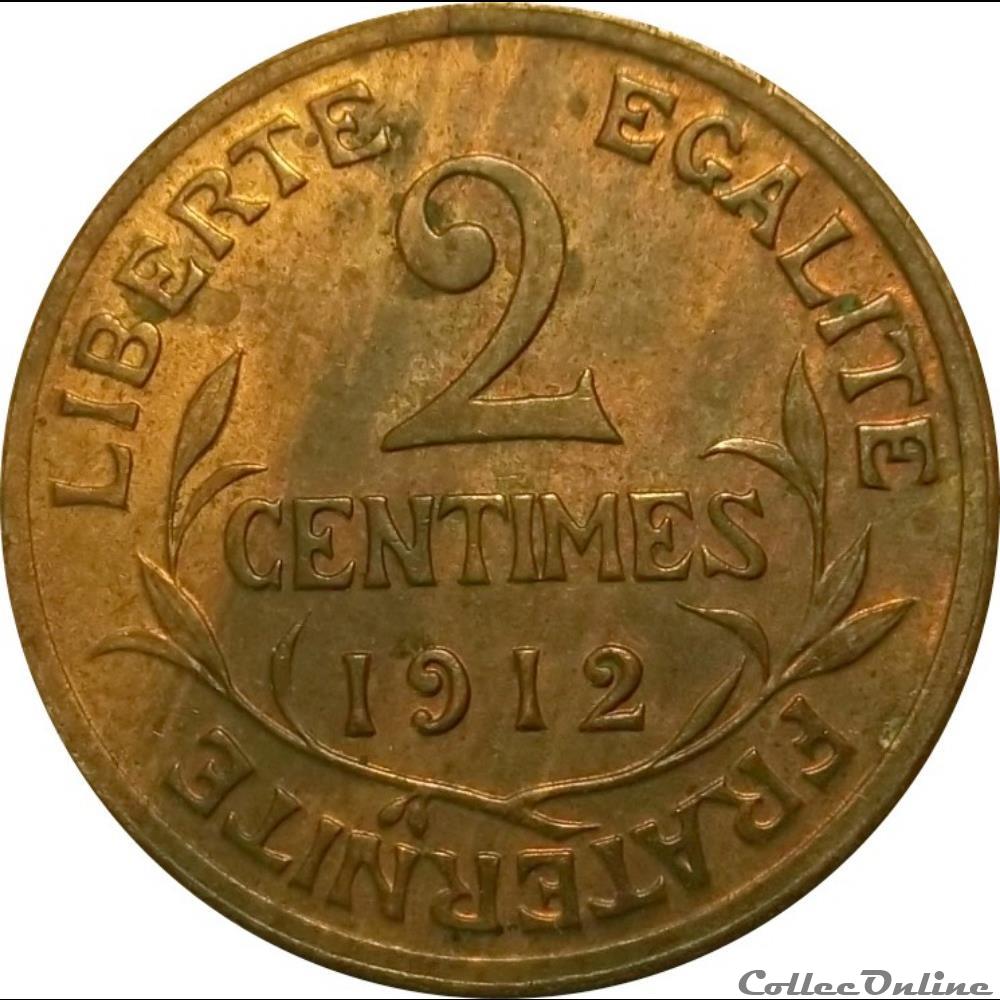 Deux Centimes Daniel Dupuis 1912 monnaie france moderne deux centimes daniel dupuis 1912