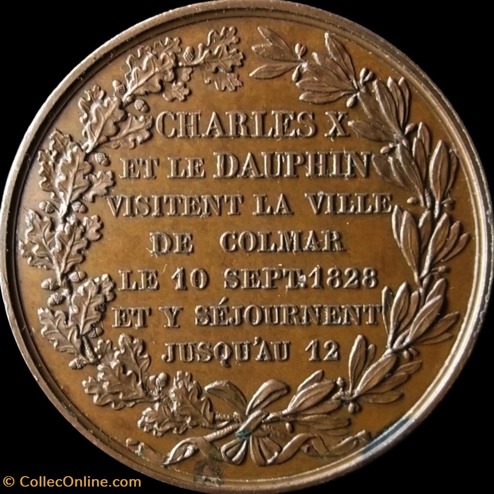 Médaille de la visite de Colmar par Charles X 1828 medailles medaille de la visite de colmar par charles x 1828