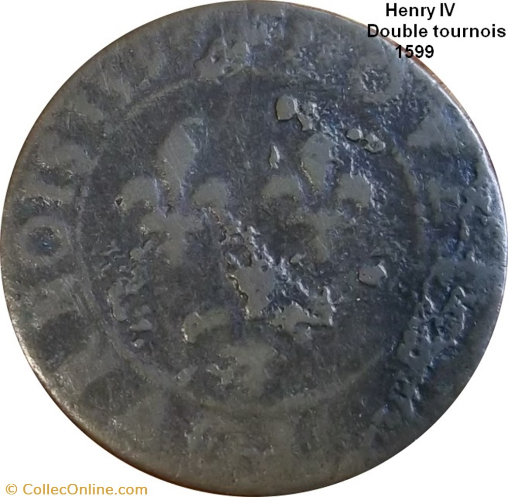 monnaie france royale double tournois 2e type de paris legende francaise 1599 paris moulin des etuves