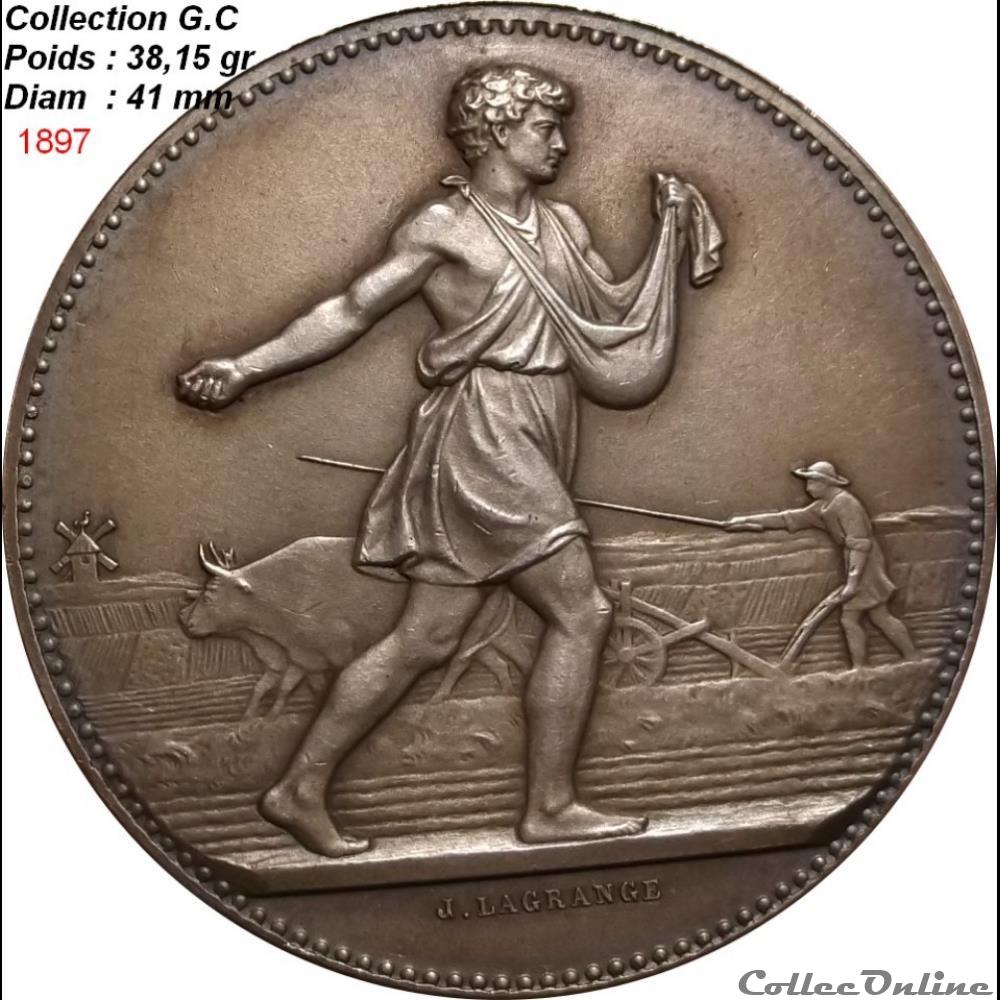 medaille france er empire numismatique agricole