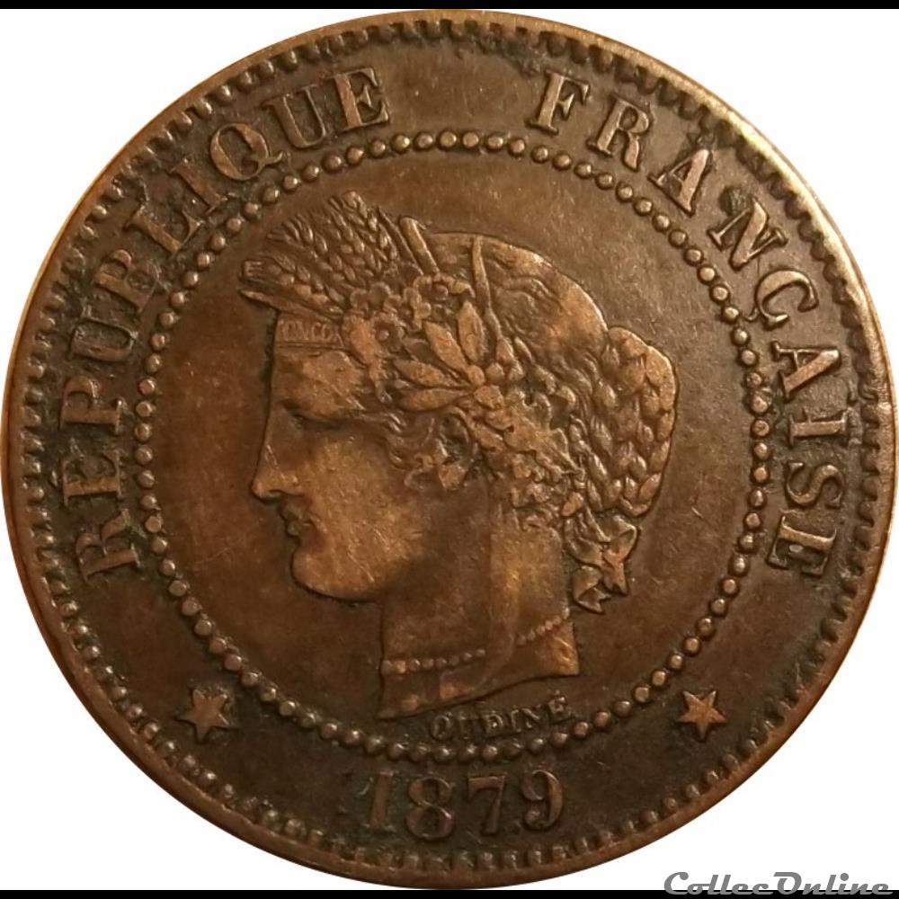 Deux Centimes Cérès 1879 Grand A monnaie france moderne deux centimes ceres 1879 grand a