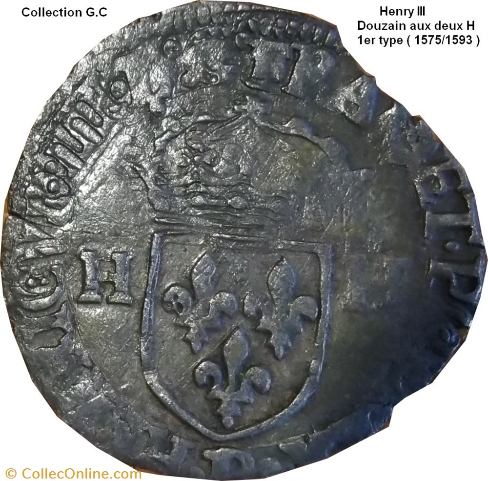 monnaie france royale douzain aux deux h