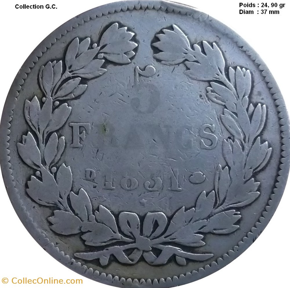 5 francs Ier type Domard, tranche en creux 1831 D Lyon monnaies monde france 5 francs ier type domard tranche en creux 1831 d lyon