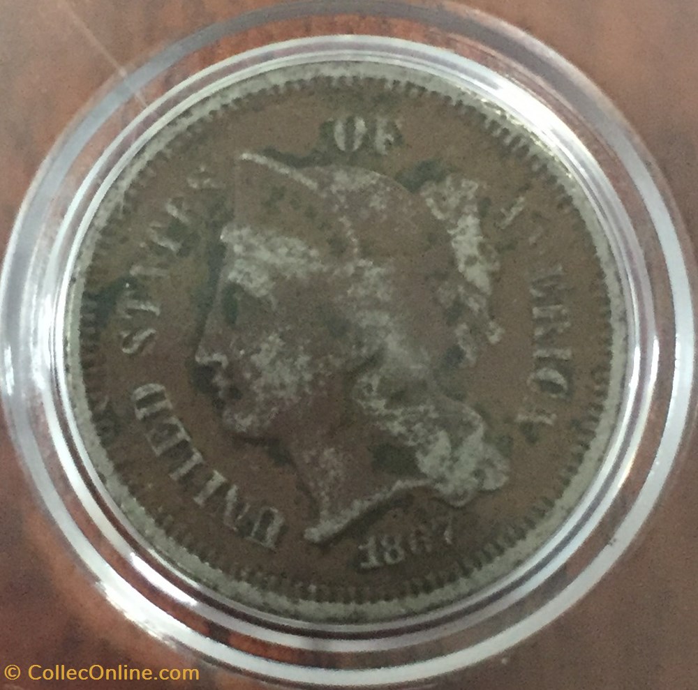 coins 1867 nickel 3 cent