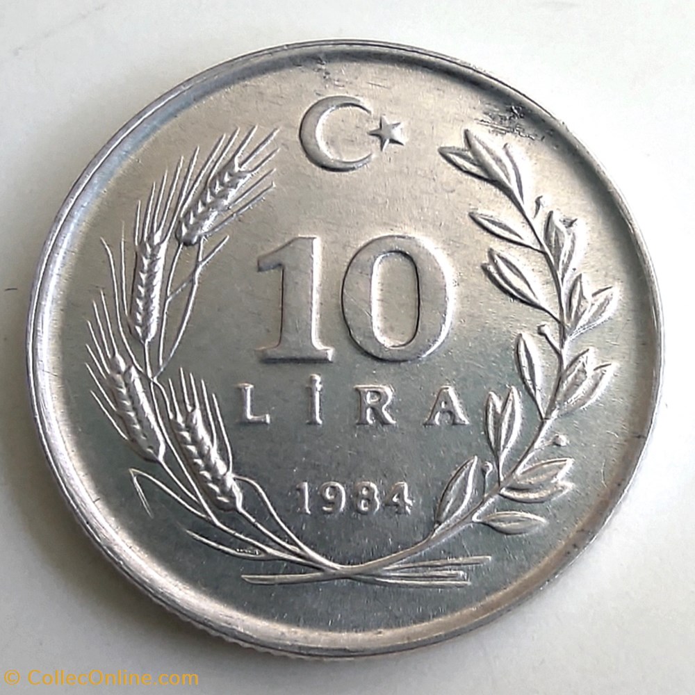 coins world turkey 1984 lira 10 aluminium