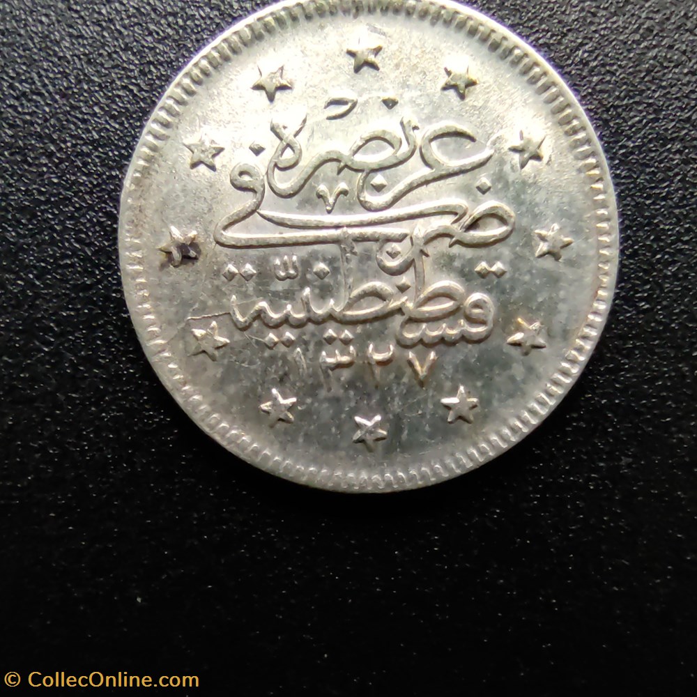 35.Mehmed V 1327-3 AH 2 KURUS - Coins - European Medieval - Ottoman Empire