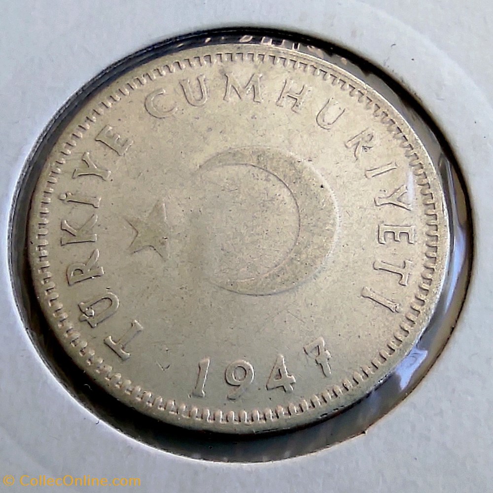 1947 lira 1 Silver coins world turkey 1947 lira 1 silver