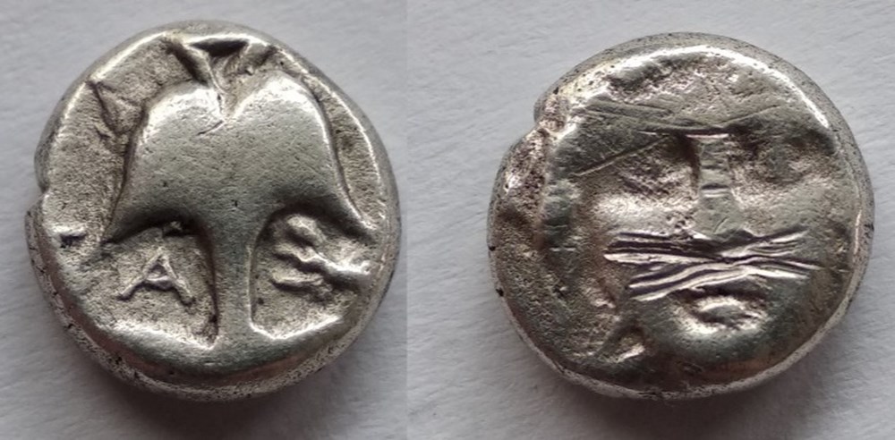 coins ancient to greek ar diobol 3