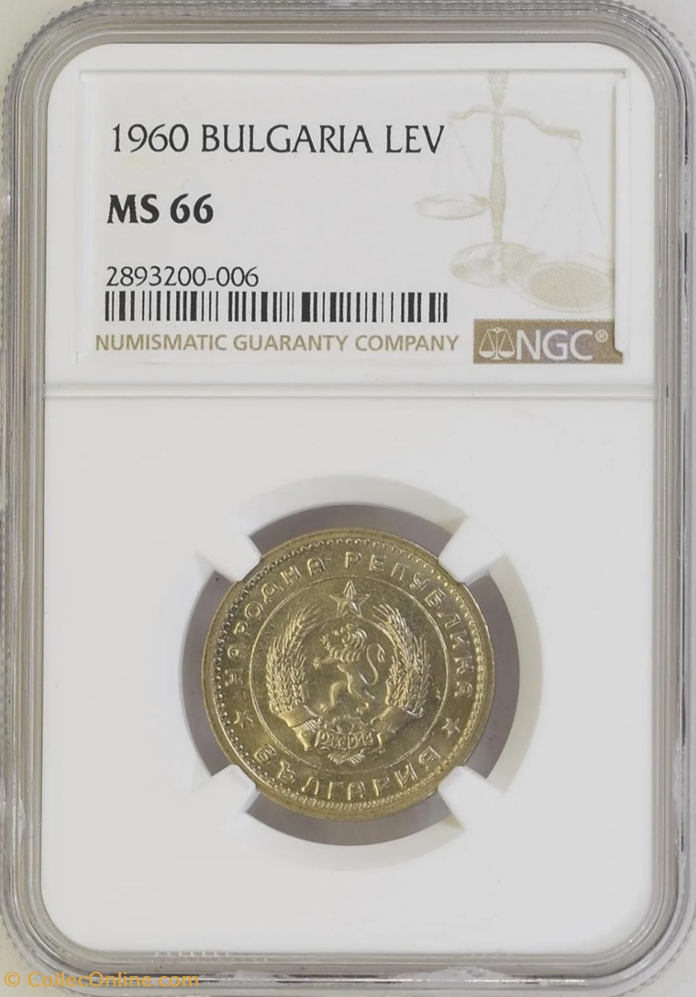 1960 1 lev MS66 coins world bulgaria 1960 1 lev ms66