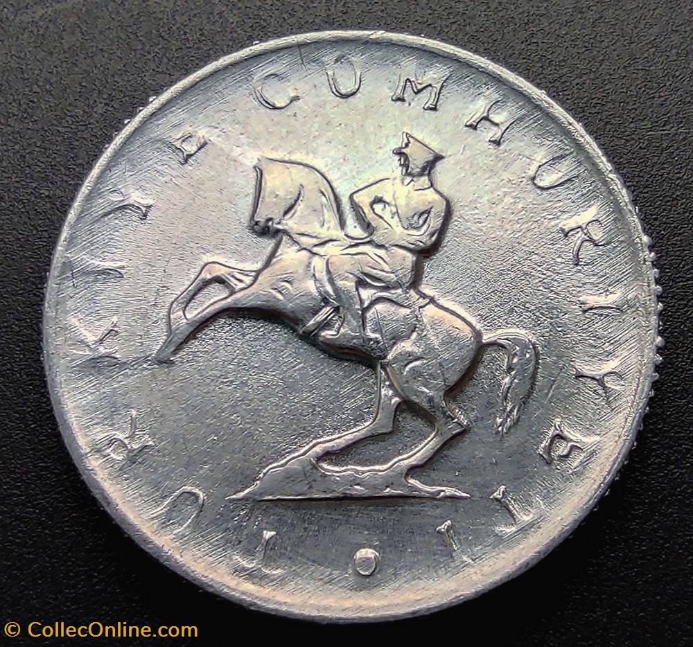 coins world turkey 1982 lira 5 aluminium