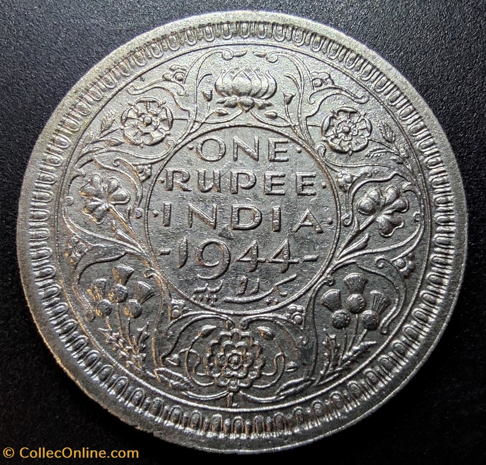 coins world british india 1944 rupee