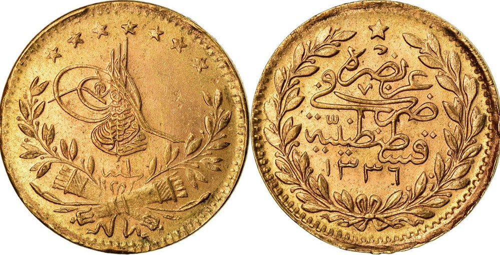 1336/1 Mehmed VI. Konstantiniye K25 R1 coins european medieval to ottoman empire 1336 1 mehmed vi konstantiniye k25 r1