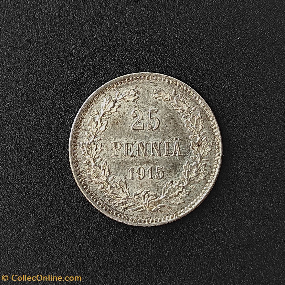 coins world russia russian empire 1915 pennia 25