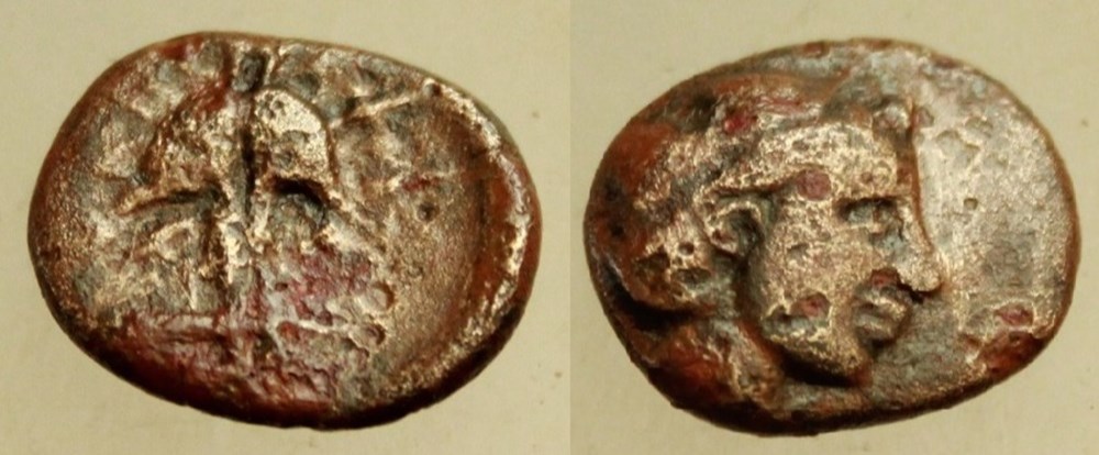 AE Dichalkon /2 coins ancient to greek ae dichalkon 2