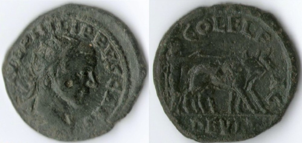 244-247 Philippus II, founder, AE23 coins ancient to romans provincial 244 247 philippus ii founder ae23