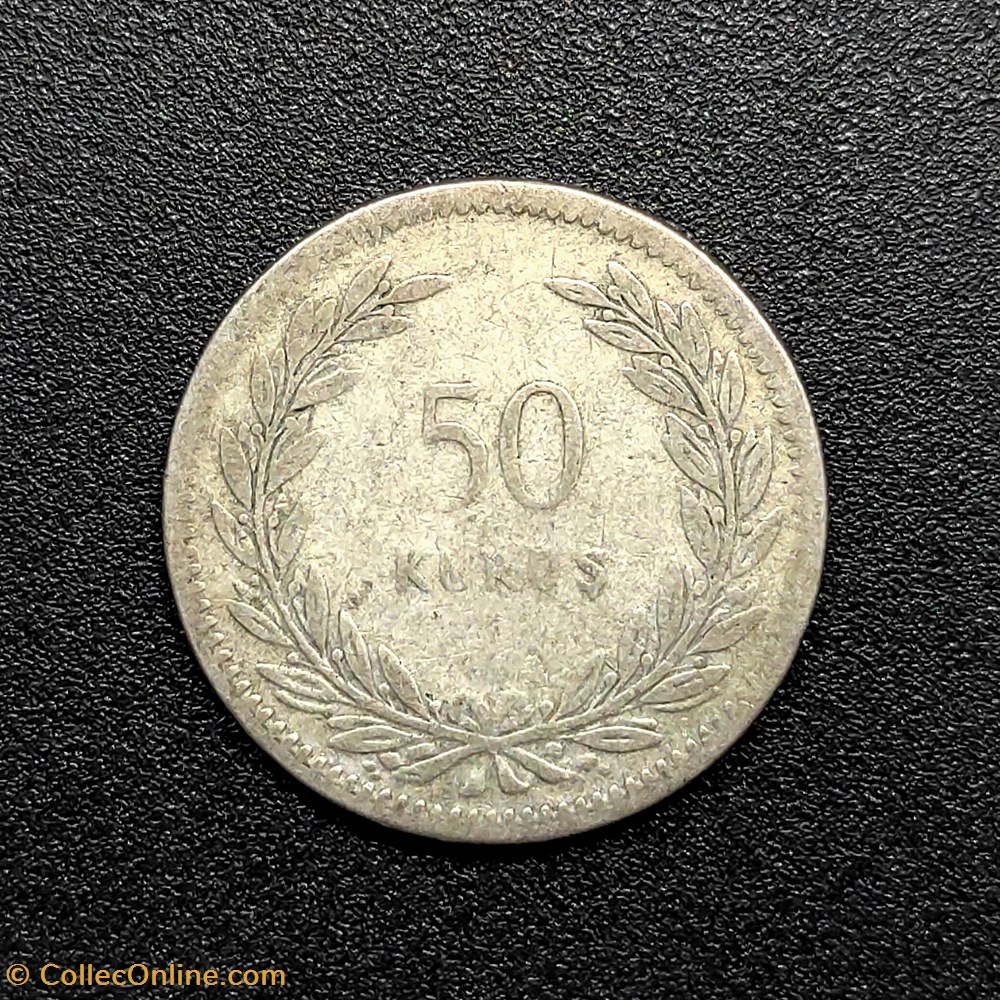1948 kurus 50 Silver coins world turkey 1948 kurus 50 silver