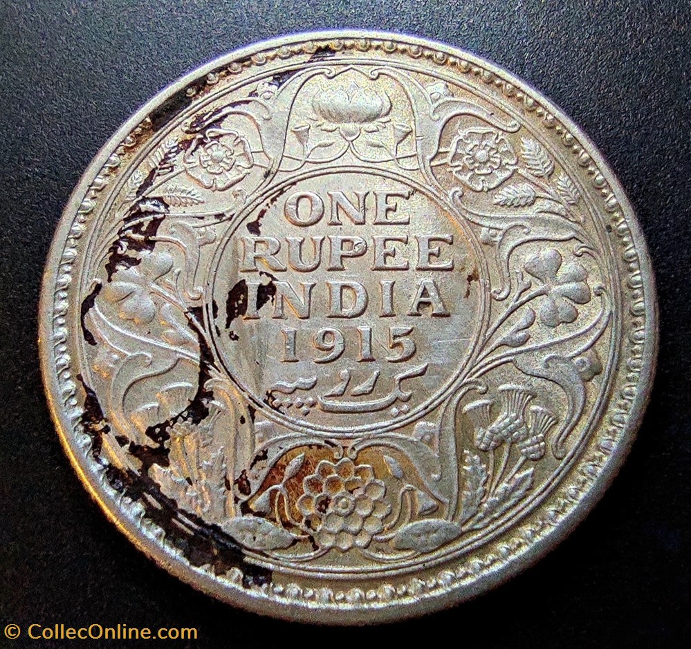coins world british india 1915 rupee
