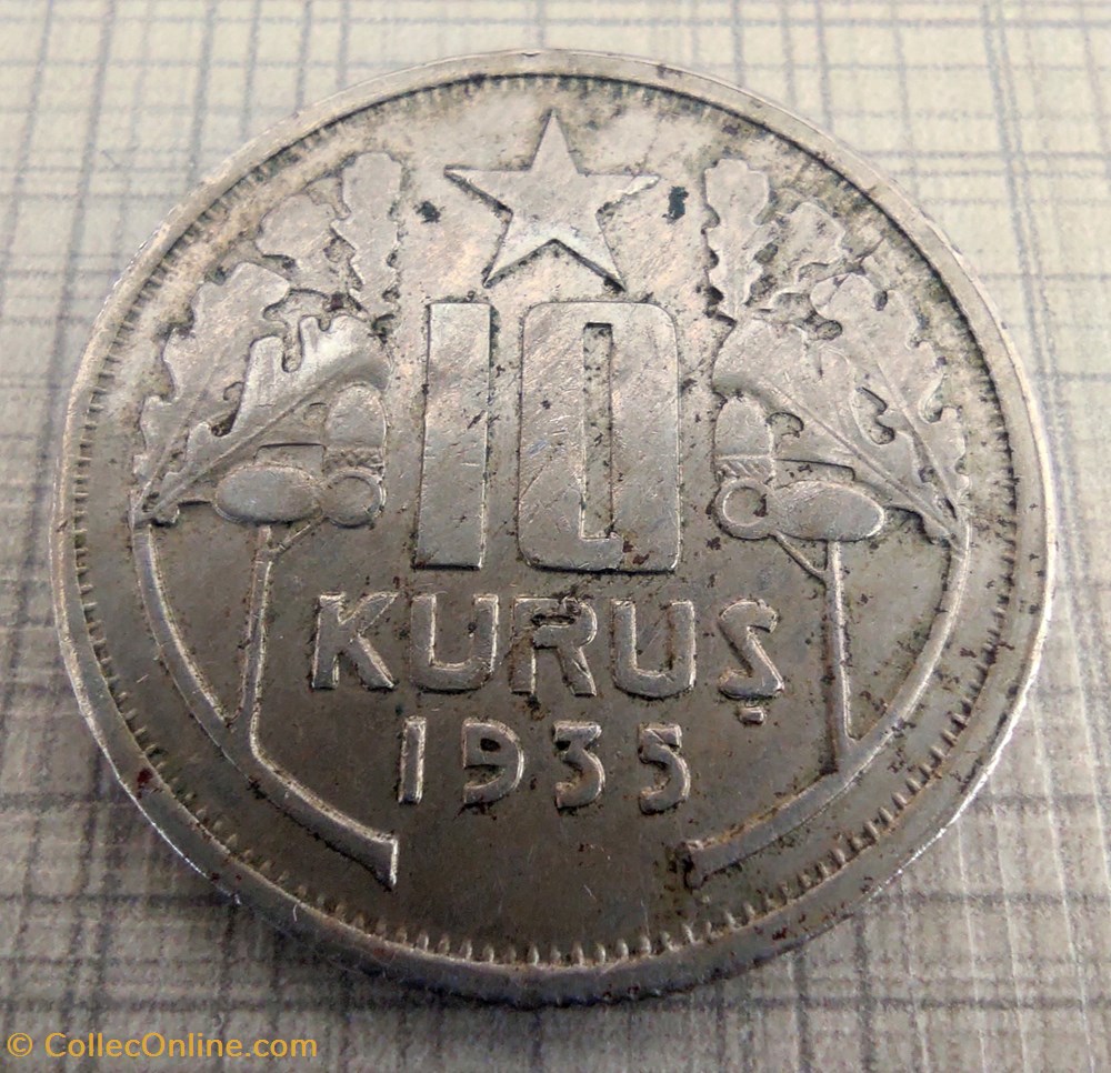 1935 10 kurus R1 coins world turkey 1935 10 kurus r1