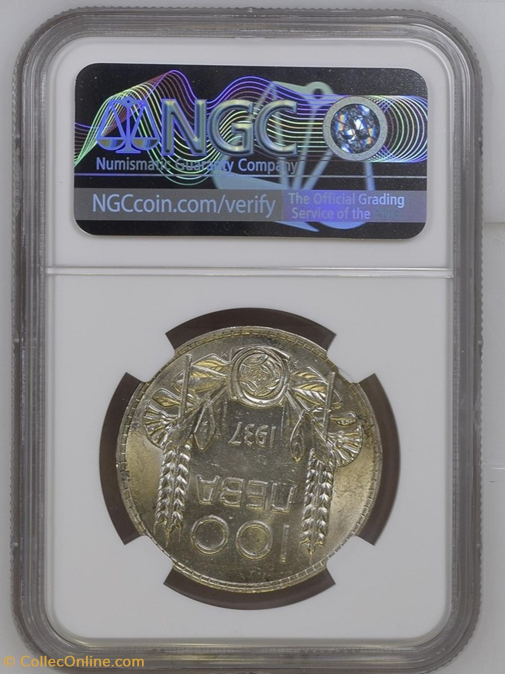 1937 100 leva MS62 coins world bulgaria 1937 100 leva ms62