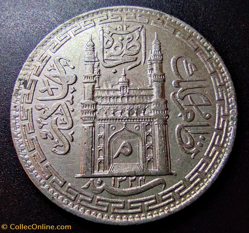 coins world india hyderabad 1324 ah 1 rupee