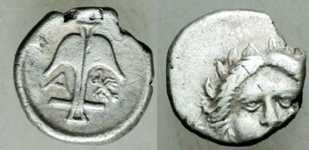AR Diobol /2 coins ancient to greek ar diobol 2