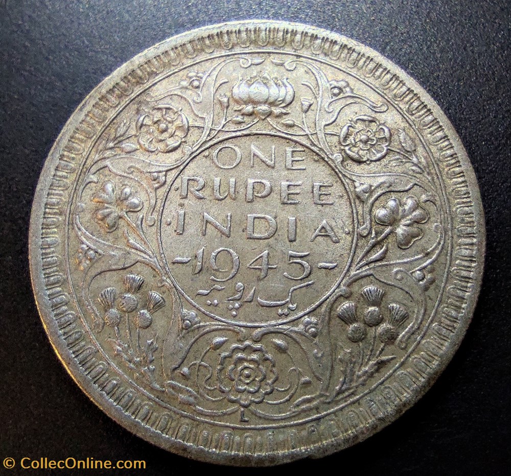 British India 1945 rupee coins world british india 1945 rupee