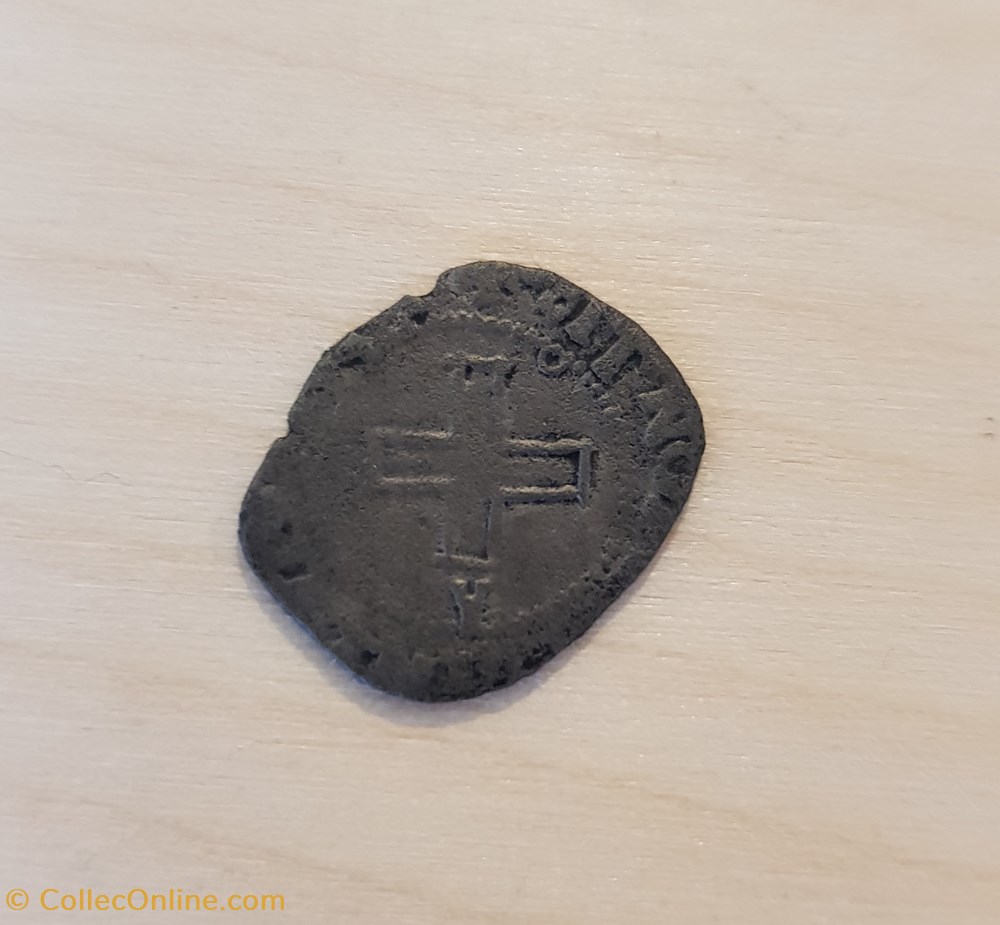 Liard au Dauphin a la croisette - François 1er - Romans monnaie france royale liard au dauphin a la croisette francois 1er romans
