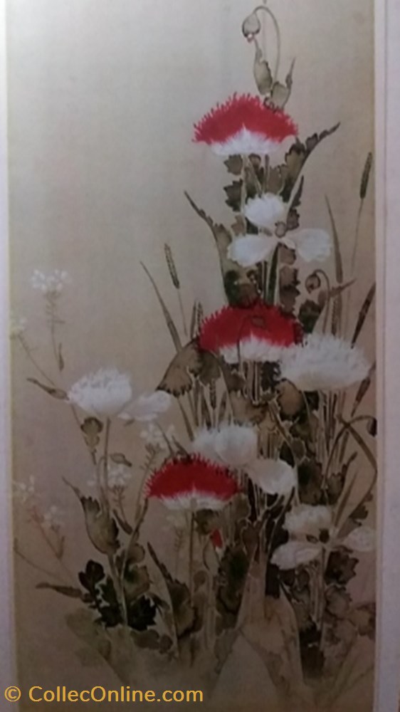 Red and white poppies art antiquities asian red and white poppies