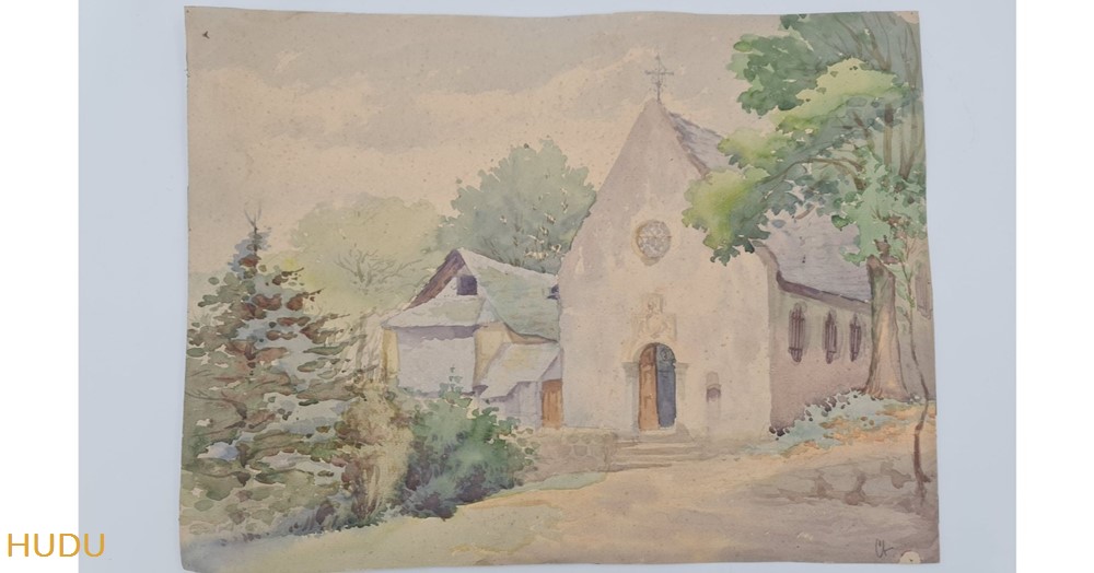 Coll. Suzanne Catteau Aquarelles La Chapelle x2 2 art antiquites peintures dessins coll suzanne catteau aquarelles la chapelle x2