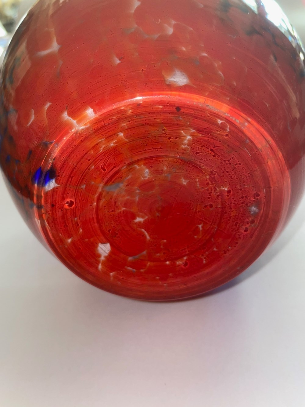 art antiquites ceramiques poteries scalmont vase bleu blanc rouge