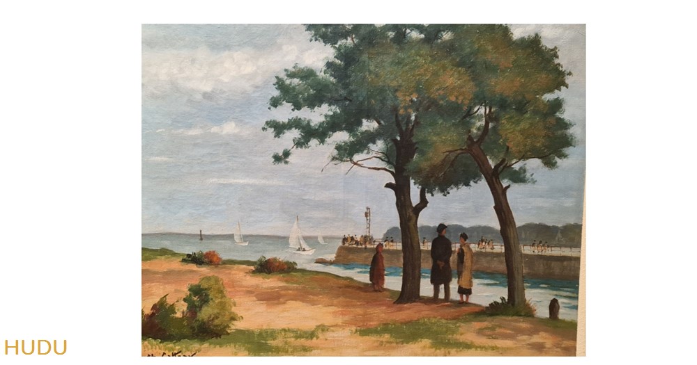 Coll. inc. Huile Port au sud 2 art antiquites peintures dessins coll inc huile port au sud