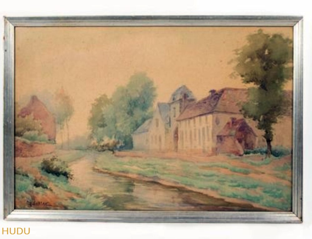 Coll.Suzanne Catteau Aquarelles x2 art antiquites peintures dessins coll suzanne catteau aquarelles x2